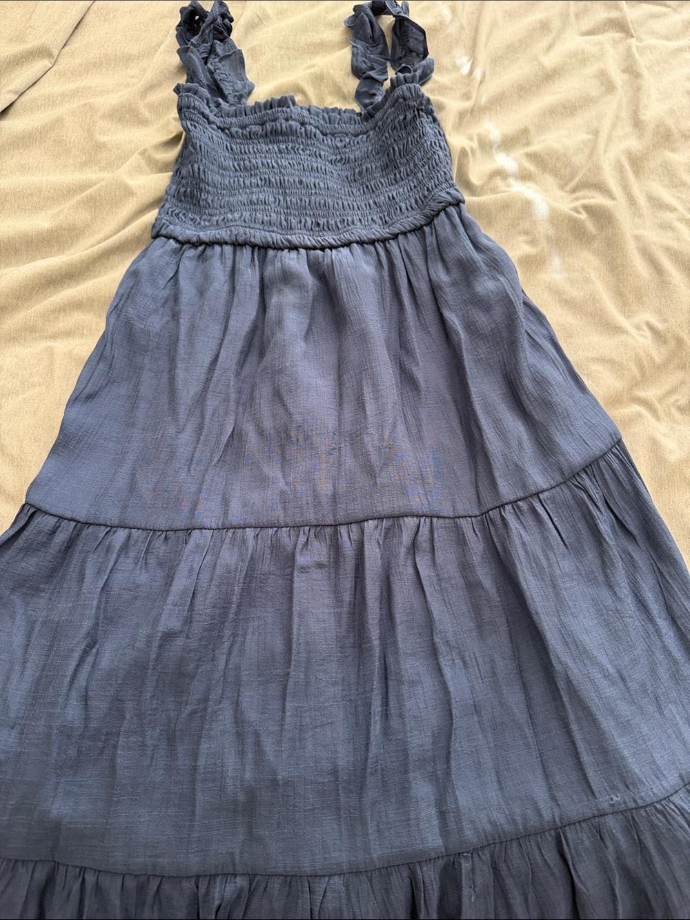 Marshalls Blue Smocked Tiered Maxi Dress